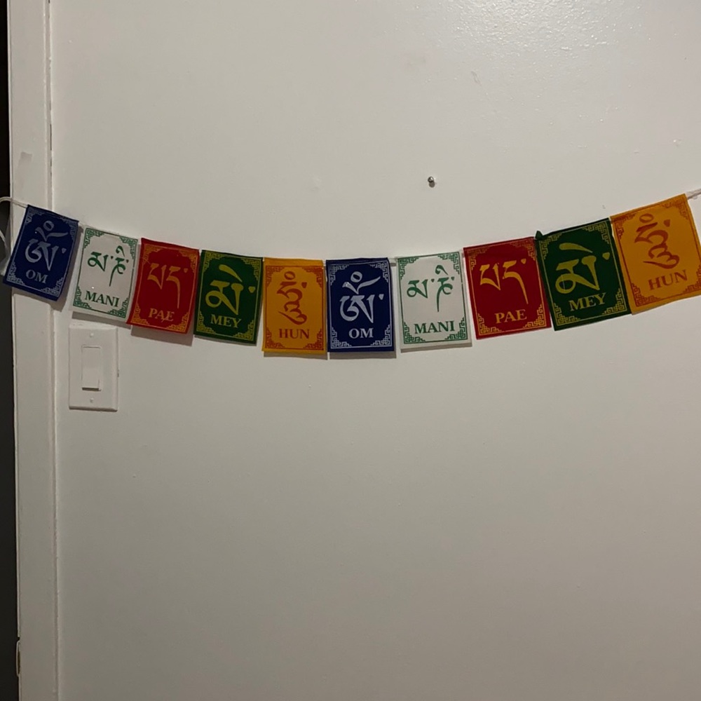 Medium size glitter prayer flags.